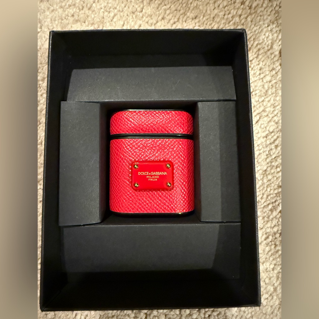 Dolce & Gabbana Red Textured Airpod Case
